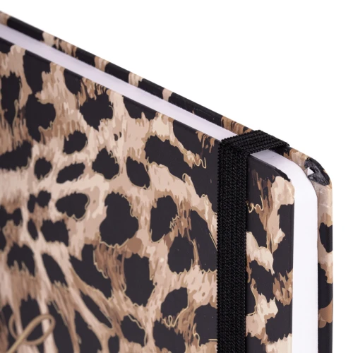 Ежедневник недатированный BRAUBERG "Leopard" А5, кожзам, с резинкой, 128 л.