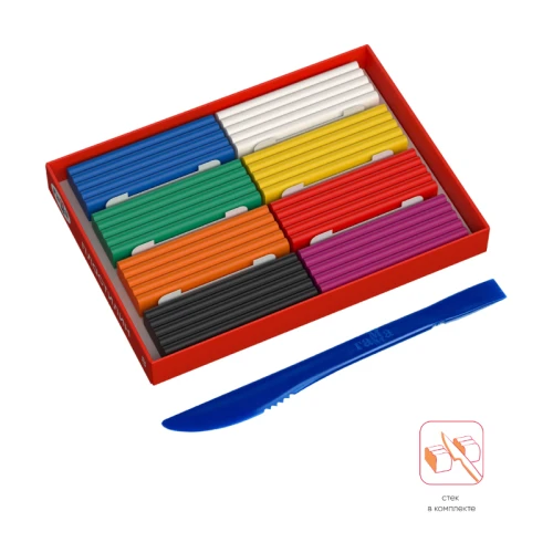 Пластилин Гамма "Мультики" 8 цветов, 160 гр, со стеком