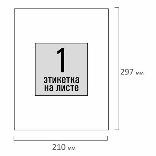 Этикетки самоклеящиеся OfficeSpace А4, 1 фрагмент (210*297 мм), белые, 50 листов