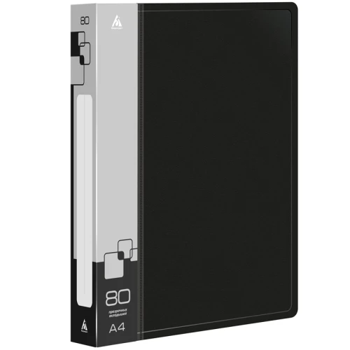 Папка 80 вкладышей БЮРОКРАТ А4, 800 мкм, черная