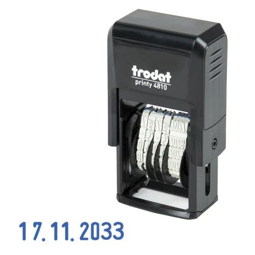 Датер-мини TRODAT "4810 P4" месяц цифрами, для банка, оттиск 22*3,8 мм, подушка, черный