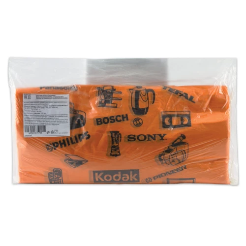 Пакеты "майка" ЮНПЛАСТ "Электрон" 18 мкм, 420*650 мм, оранжевые, 100 шт.