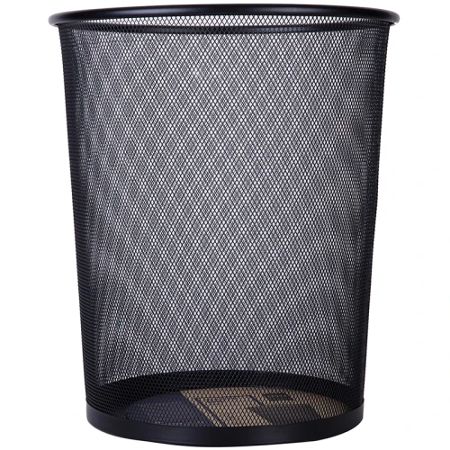 Корзина для бумаг DELI 18 литров, металл, сетчатая, черная