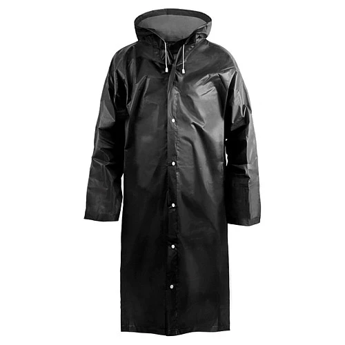 Плащ-дождевик на кнопках многоразовый, прочный, винил, черный, размер универсальный, ш/к 2760