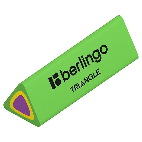 Ластик Berlingo "Triangle" треугольный, 44*15*15 мм, ассорти