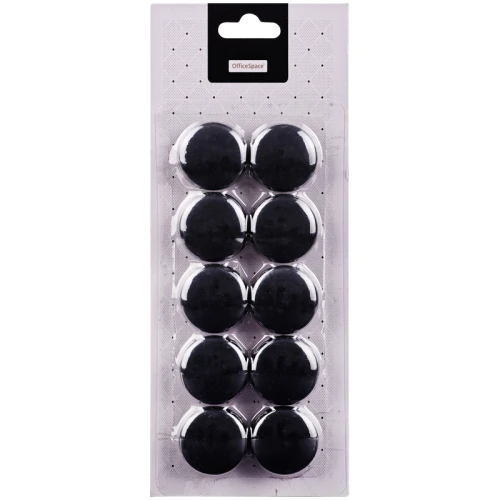 Магнит для досок OfficeSpace 30 мм, 10 шт, чёрный