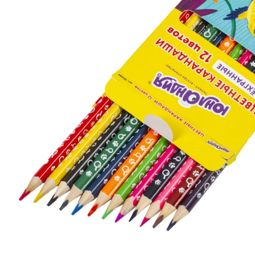 Карандаши цветные ЮНЛАНДИЯ "ЮНЛАНДИК-ДЕТЕКТИВ" трехгранные, 12 цветов