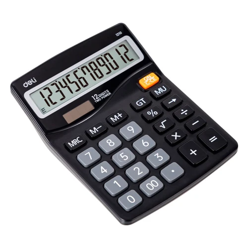 Калькулятор настольный DELI 1210, 12 разрядов, черный