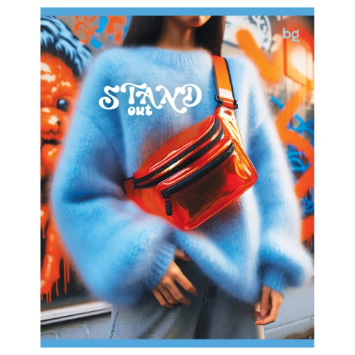 Тетрадь BG "Stand out" А5, в клетку, 48 листов, ассорти, эконом