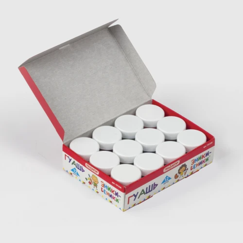 Гуашь ПИФАГОР "Эники-Беники" 12 цветов по 10 мл, картонная упаковка