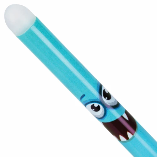 Ручка гелевая ЮНЛАНДИЯ "Монстрики" стираемая, 0.5 мм, корпус ассорти, синяя