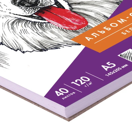 Скетчбук BRAUBERG "ART DEBUT" на гребне, 145*205 мм, 40 листов