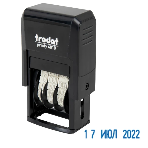 Датер-мини TRODAT "4810 P4" месяц буквами, оттиск 22*3,8 мм, подушка, черный