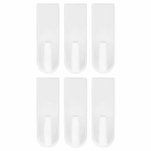 Крючки самоклеящиеся LAIMA 6,6*2,1 см, пластик, белые, 6 шт