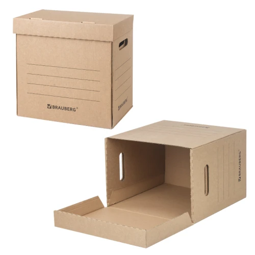 Короб архивный BRAUBERG "Делопроизводство" 325*235*325 мм, бурый