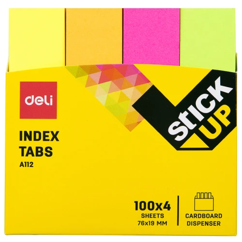 Закладки самоклеящиеся DELI бумага, НЕОН, 76*19 мм, 100 листов