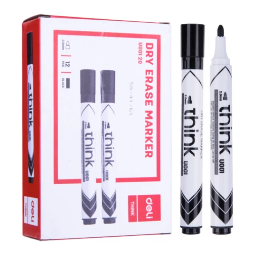 Маркер для доски DELI "EU00120" круглый, 2 мм, черный