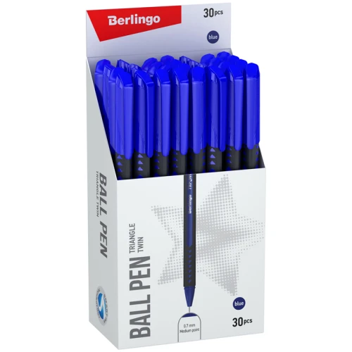 Ручка шариковая Berlingo "Triangle Twin" 0.7 мм, синий корпус, синяя