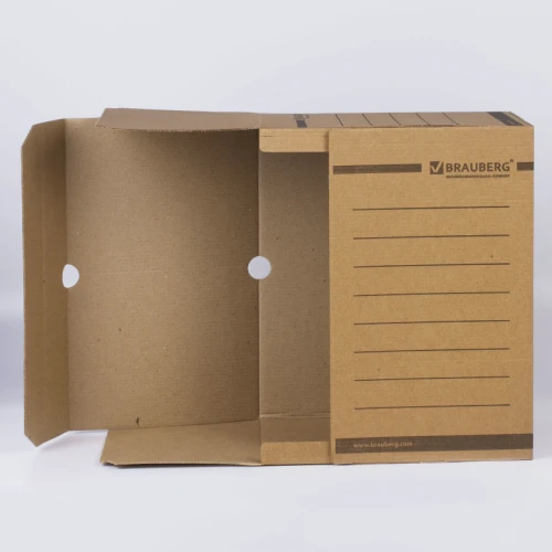 Папка архивная BRAUBERG А4, с клапаном, 200 мм, бурый, до 1800 листов