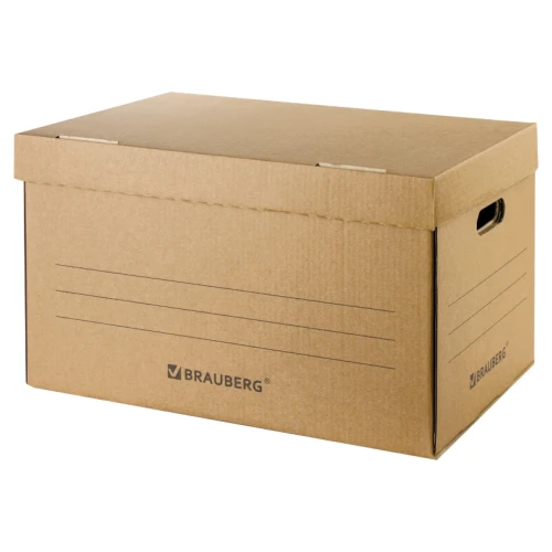 Короб архивный BRAUBERG "Делопроизводство" 325*480*295 мм, бурый
