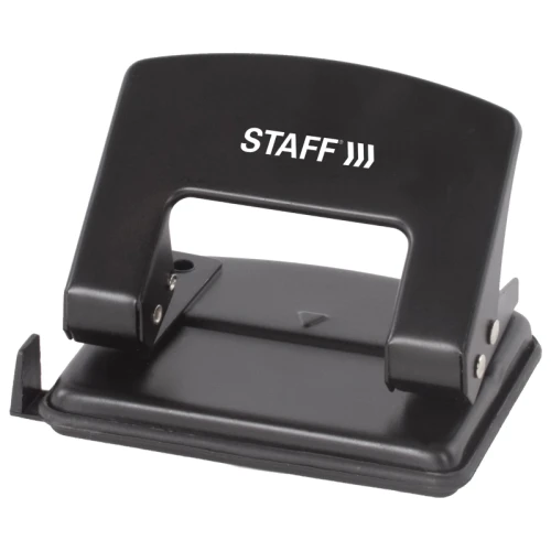 Дырокол до 20 листов STAFF "Manager", металлический корпус, черный