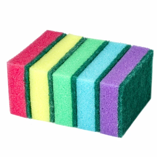 Губки для посуды LAIMA MAXI поролон с абразивом, ассорти, 5 шт