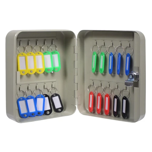 Ключница Foska на 20 ключей, 200*160*75 мм, ключевой замок, серый