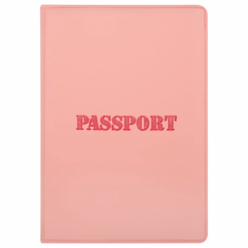 Обложка для паспорта STAFF, мягкий, полиуретан, розовая