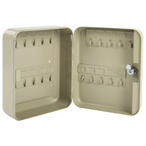 Ключница BRAUBERG на 20 ключей, 200*160*80 мм, ключевой замок, серый