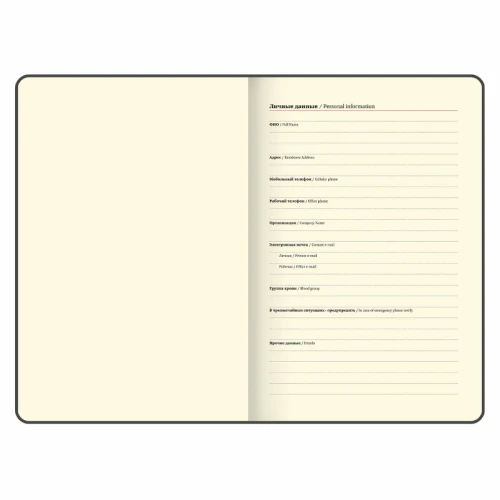 Еженедельник датированный 2025 г. BRAUBERG "Imperial" А5, кожзам, 64 л., черный