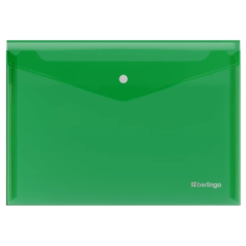 Папка-конверт на кнопке Berlingo "No Secret" А4, 200 мкм, зеленая