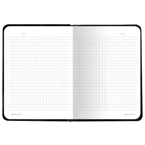 Блокнот BRAUBERG "Elements" А6, с резинкой, в клетку, 96 листов, черный