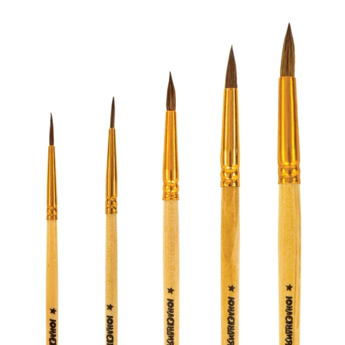 Набор кистей ЮНЛАНДИЯ из ворса пони, 5 шт.