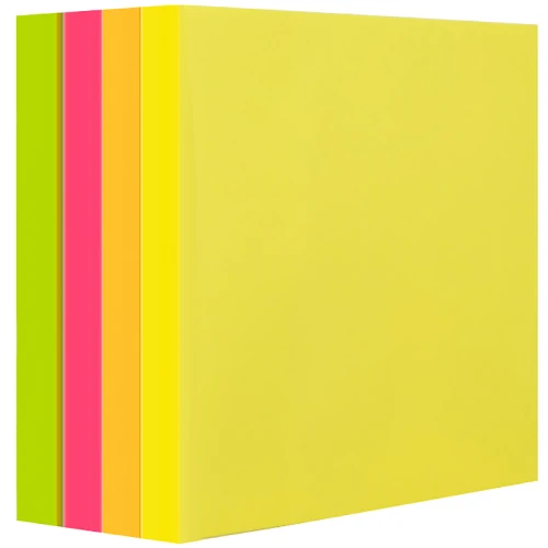 Блок самоклеящийся DELI "Stick Up" 76*76 мм, 4 неоновых цвета, 400 листов