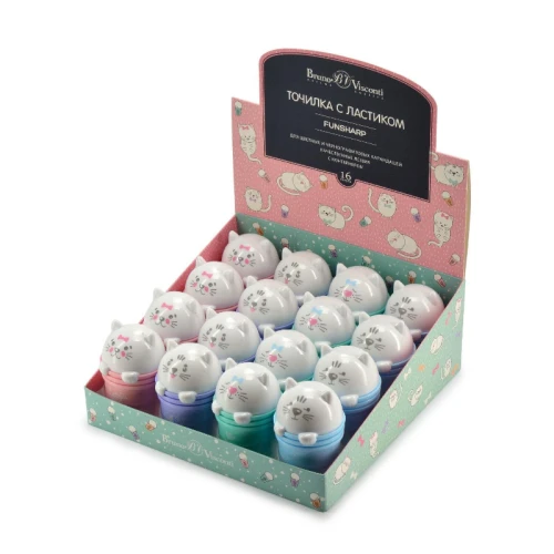 Точилка пластиковая BRUNO VISCONTI "FunSharp" с ластиком, ассорти