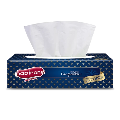 Салфетки бумажные Papirone 3-слойные, белые, 80 листов
