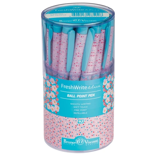 Ручка шариковая BRUNO VISCONTI "FreshWrite. Розочки" 0.7 мм, корпус ассорти, синяя
