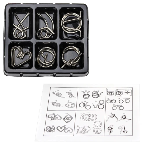 Головоломки металлические ЗОЛОТАЯ СКАЗКА уровень сложности "Новичок" 6 шт.