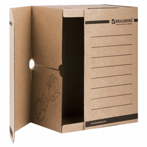 Папка архивная BRAUBERG А4, с клапаном, 150 мм, бурый, до 1400 листов