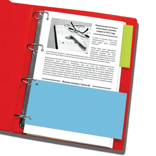 Разделитель листов BRAUBERG 240*105 мм, картон, 160 гр, 100 листов, голубой