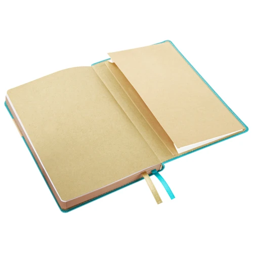 Ежедневник недатированный BRAUBERG "AIM" А5, кожзам, гибкий, 136 л., бирюзовый