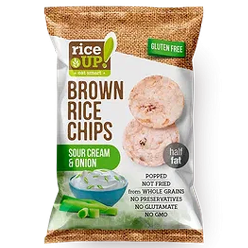 Чипсы рисовые RiceUP! со сметаной и луком, 60 гр