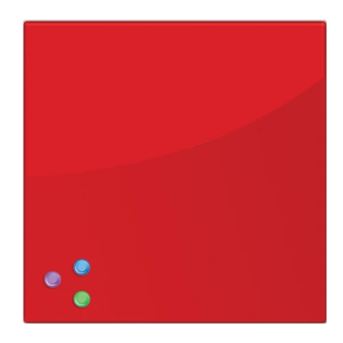 Доска стеклянная BRAUBERG 45*45 см, магнитно-маркерная, 3 магнита, красная