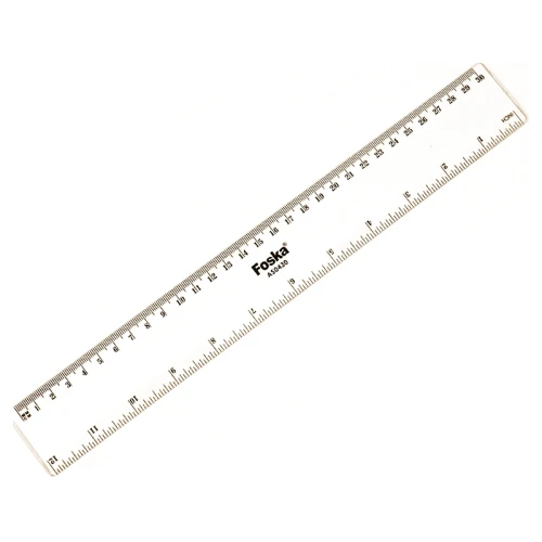 Линейка Foska 30 см, пластик, прозрачная