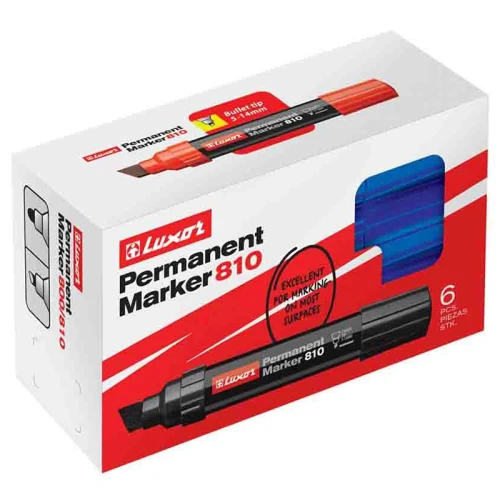 Маркер перманентный промышленный LUXOR "810" скошенный, 5-14 мм, синий