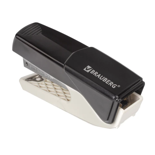 Степлер до 15 листов BRAUBERG "ADVANCED" №10, черный, с антистеплером