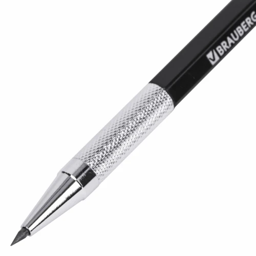 Карандаш механический BRAUBERG "METALLIC-X 20" 2 мм, цанговый, HB, металлический клип