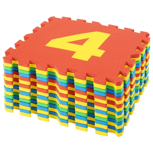 Коврик-пазл ЮНЛАНДИЯ "Учим цифры" мягкий, 30*30 см, 15 элементов, ассорти