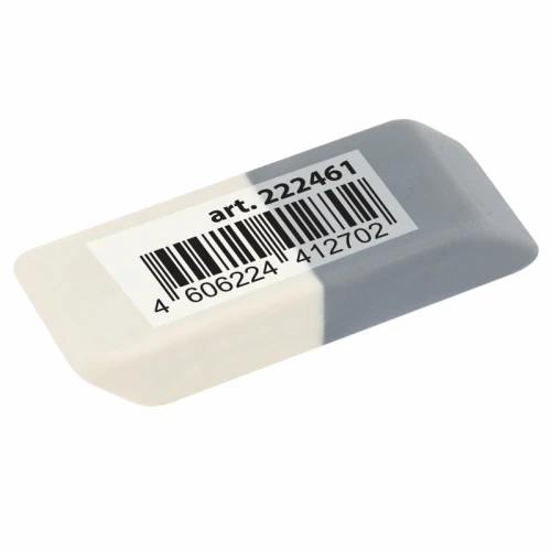 Ластик BRAUBERG "Assistant" скошенный, 41*14*8 мм, серо-белый