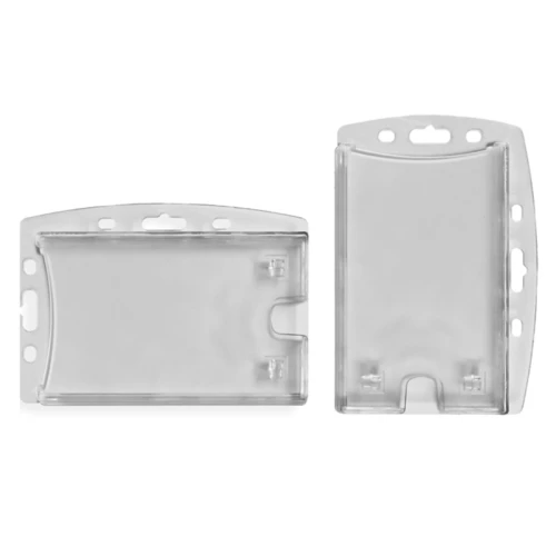 Бейдж горизонтальный/вертикальный Kejea 54*85 мм/90*55 мм, без зажима, жесткий, прозрачный